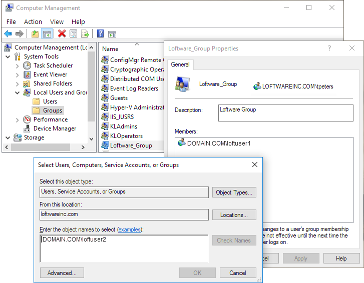 Adding a user to the Loftware_group
